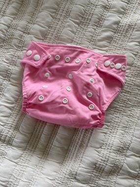 Adjustable Pink Snap Cloth Diaper Cover for Kids